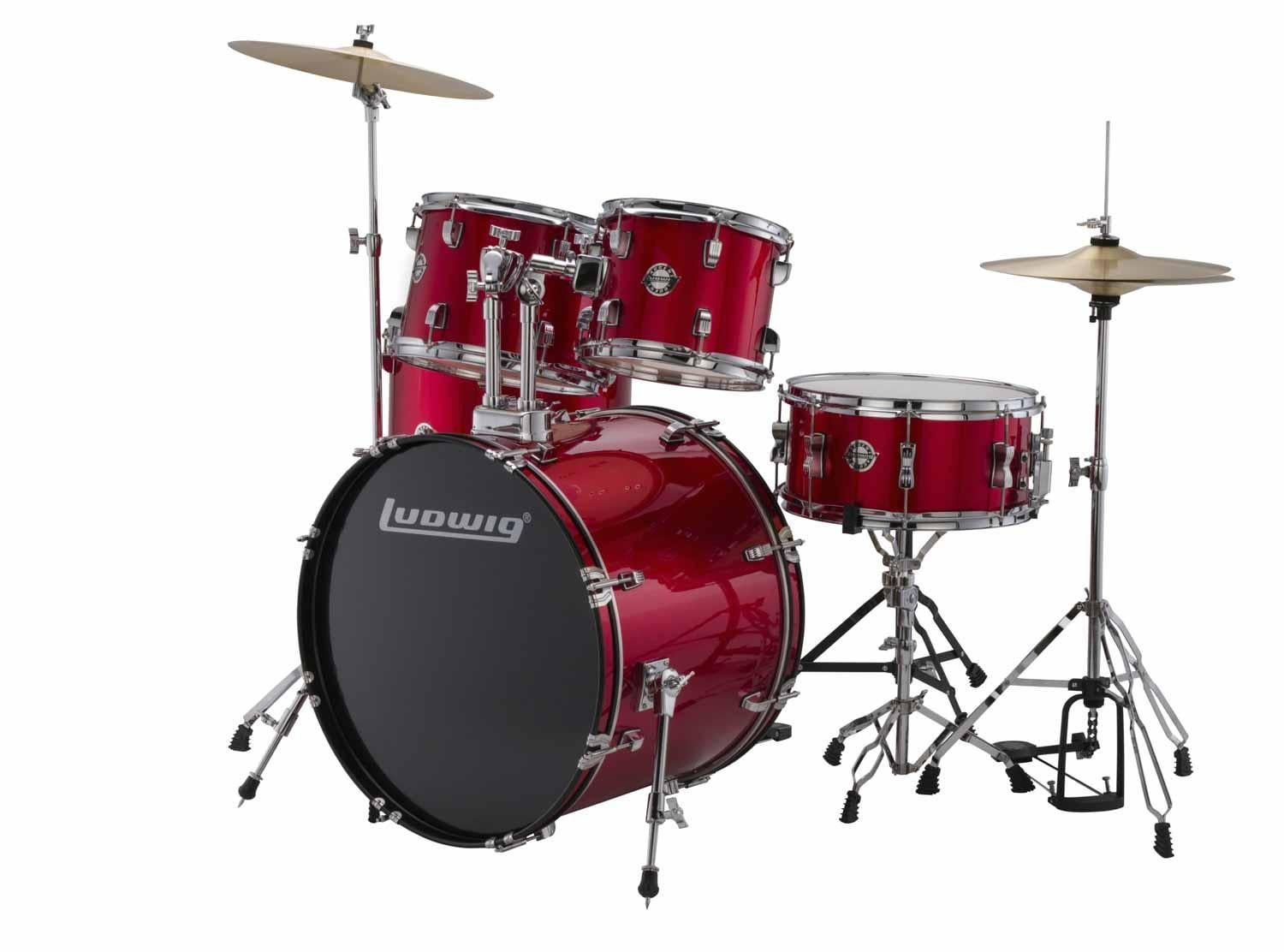 Ludwig Accent Drive Red Sparkle 5-PieceLudwig Accent Drive Red Sparkle 5-Piece  