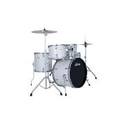Ludwig Accent Fuse 5PC Drum Set W/Hardware & Wuhan Cymbals, 20" Bass Drum, Snow Dust