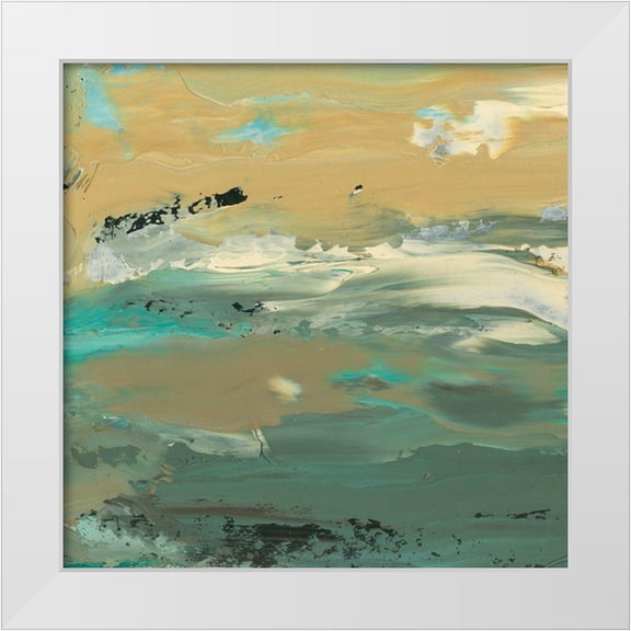 Ludwig, Alicia 12x12 White Modern Wood Framed Museum Art Print Titled - Green Waters Edge I