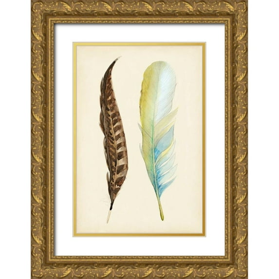 Ludwig, Alicia 13x18 Gold Ornate Wood Framed with Double Matting Museum Art Print Titled - Plumage II