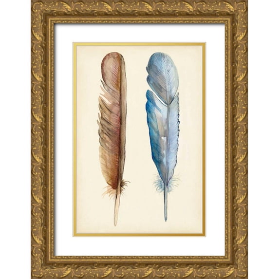 Ludwig, Alicia 17x24 Gold Ornate Wood Framed with Double Matting Museum Art Print Titled - Plumage I