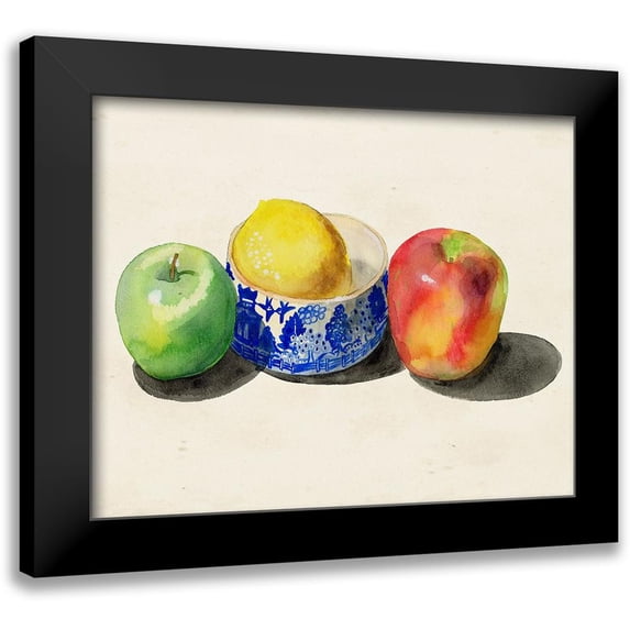 Ludwig, Alicia 18x15 Black Modern Framed Museum Art Print Titled - Still Life with Apples and Lemon I