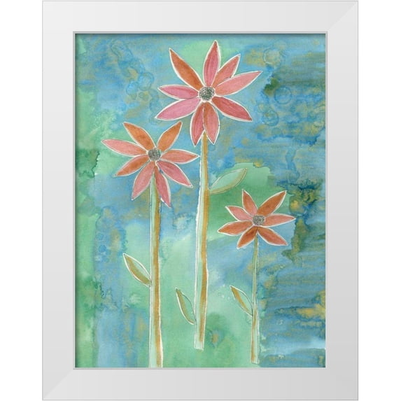 Ludwig, Alicia 19x24 White Modern Wood Framed Museum Art Print Titled - Dainty Daisies IV