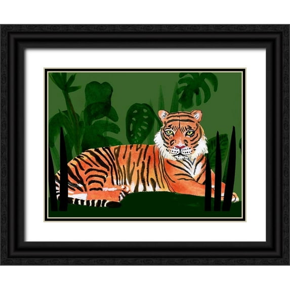 Ludwig, Alicia 24x19 Black Ornate Wood Framed with Double Matting Museum Art Print Titled - Tiger Tiger I