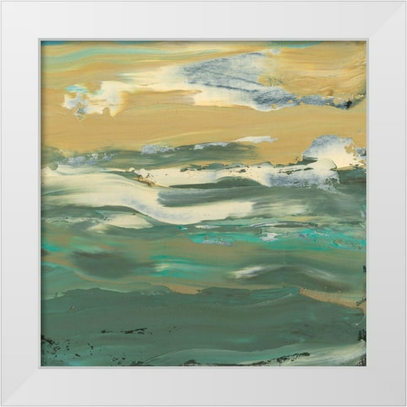 Ludwig, Alicia 26x26 White Modern Wood Framed Museum Art Print Titled - Green Waters Edge II