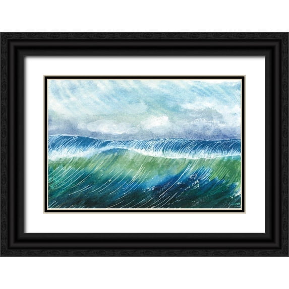 Ludwig, Alicia 32x23 Black Ornate Wood Framed with Double Matting Museum Art Print Titled - Big Surf II