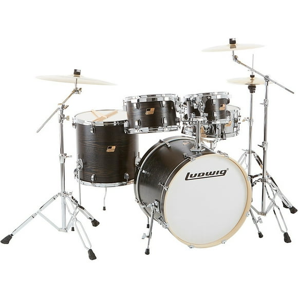 Ludwig BackBeat Elite 5-Piece Drum Set with 22" Bass Drum, Midnight Grain