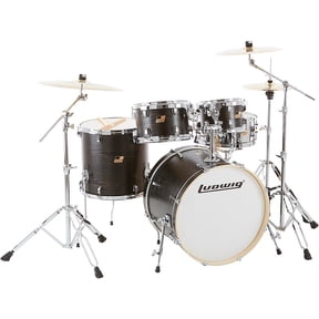 Ludwig BackBeat Elite 5-Piece Drum Set with 22" Bass Drum, Midnight Grain