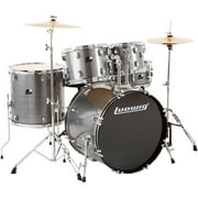 Ludwig Backbeat Complete 5-Piece Drum Set with Hardware and Cymbals, Metallic Silver Sparkle