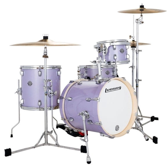 Ludwig Breakbeats 4-Piece Shell Kit w/Bags, Lilac Sparkle