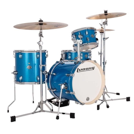 Ludwig Breakbeats by Questlove 4 Piece Shell Drumkit With Bag Blue Sparkle
