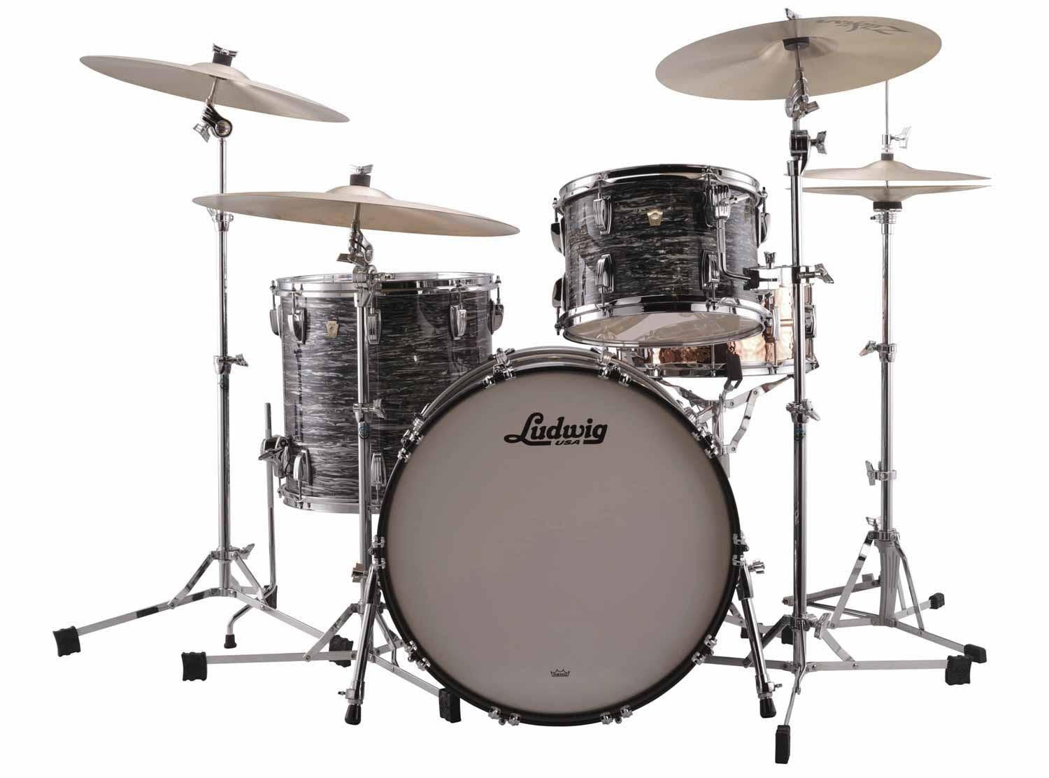 Ludwig Classic Maple Fab 3-Piece Drum Shell Pack - Vintage Black Oyster Pearl