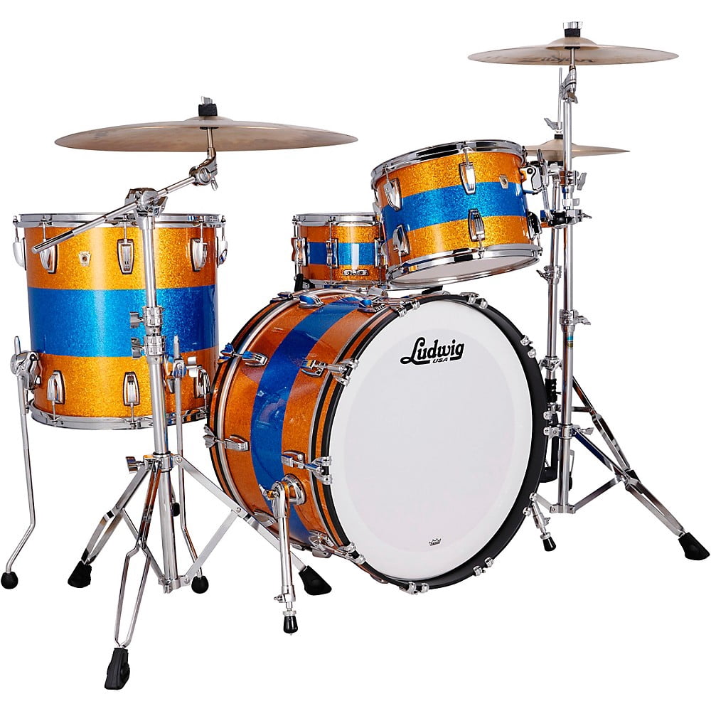 Ludwig Classic Maple 3-Piece Fab Shell Pack With 22" Bass Drum Gold/Blue Tri-Band