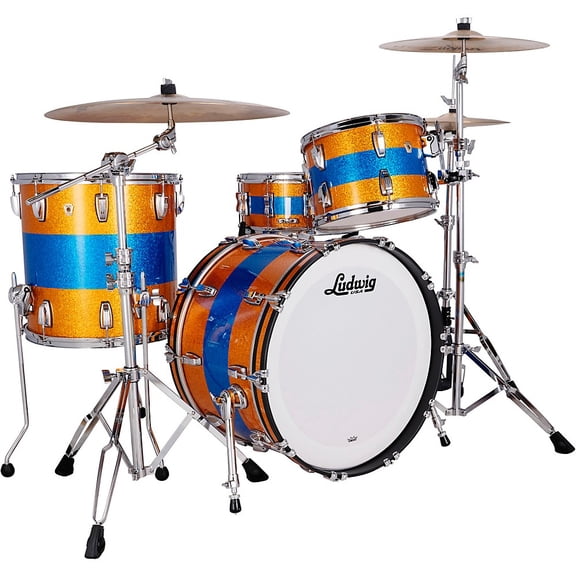 Ludwig Classic Maple 3-Piece Fab Shell Pack With 22" Bass Drum Gold/Blue Tri-Band