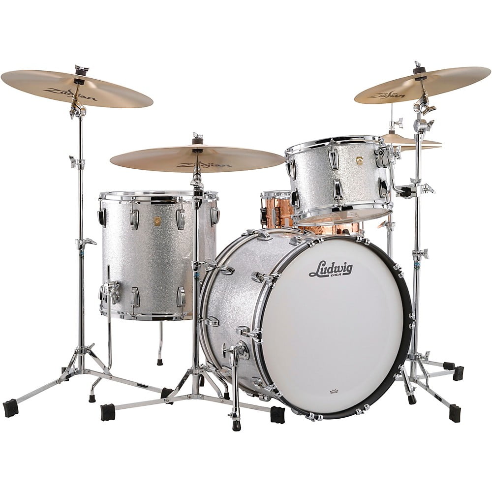 Ludwig Classic Maple Fab 3-Piece Drum Shell Pack - Silver Sparkle