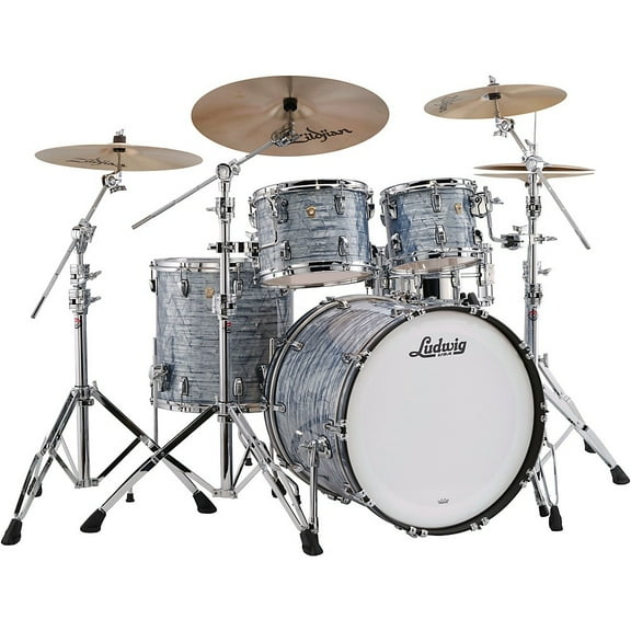 Ludwig Classic Maple 4-Piece Drum Set, Sky Blue Pearl