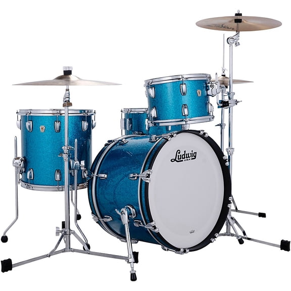 Ludwig Classic Maple Downbeat 3-Piece Drum Shell Pack - Vintage Aqua Sparkle