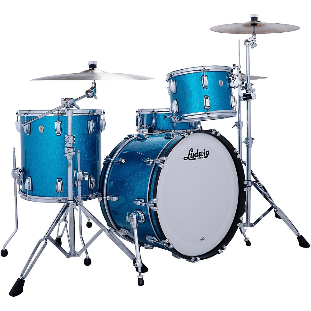 Ludwig Classic Maple Fab 3-Piece Drum Shell Pack - Vintage Aqua Sparkle