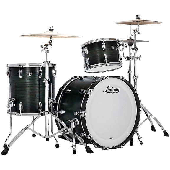 Ludwig Classic Oak 3-Piece Fab Shell Pack With 22" Bass Drum Green Burst