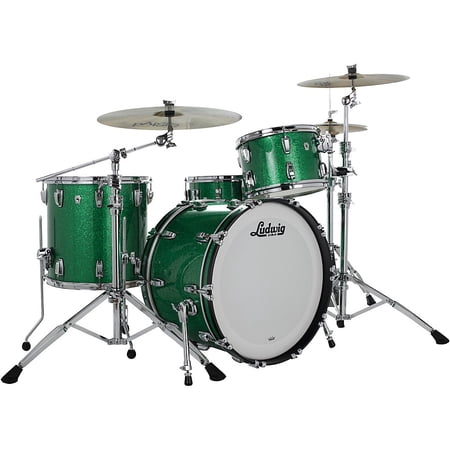 Ludwig Classic Oak 3-Piece Fab Shell Pack With 22" Bass Drum Green Sparkle