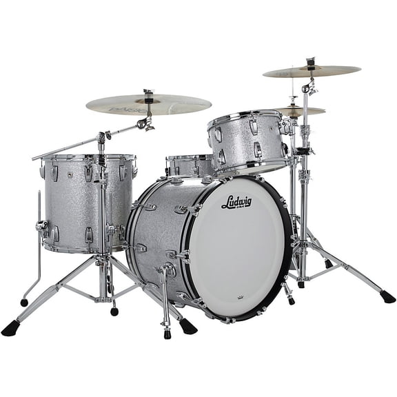 Ludwig Classic Oak 3-Piece Fab Shell Pack With 22" Bass Drum Silver Sparkle