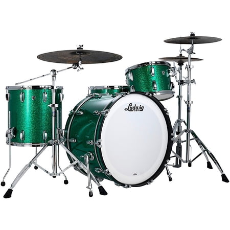 Ludwig Classic Oak 3-piece Pro Beat Shell Pack With 24" Bass Drum Green Sparkle