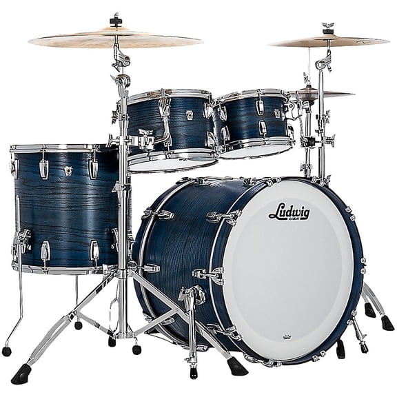 Ludwig Classic Oak 4-Piece Studio Drum Set with 22" Bass Drum, Blue Burst
