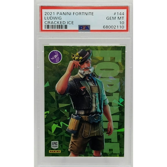 Ludwig Cracked Ice 2021 Panini Fortnite Epic Games Trading Card #144 PSA 10
