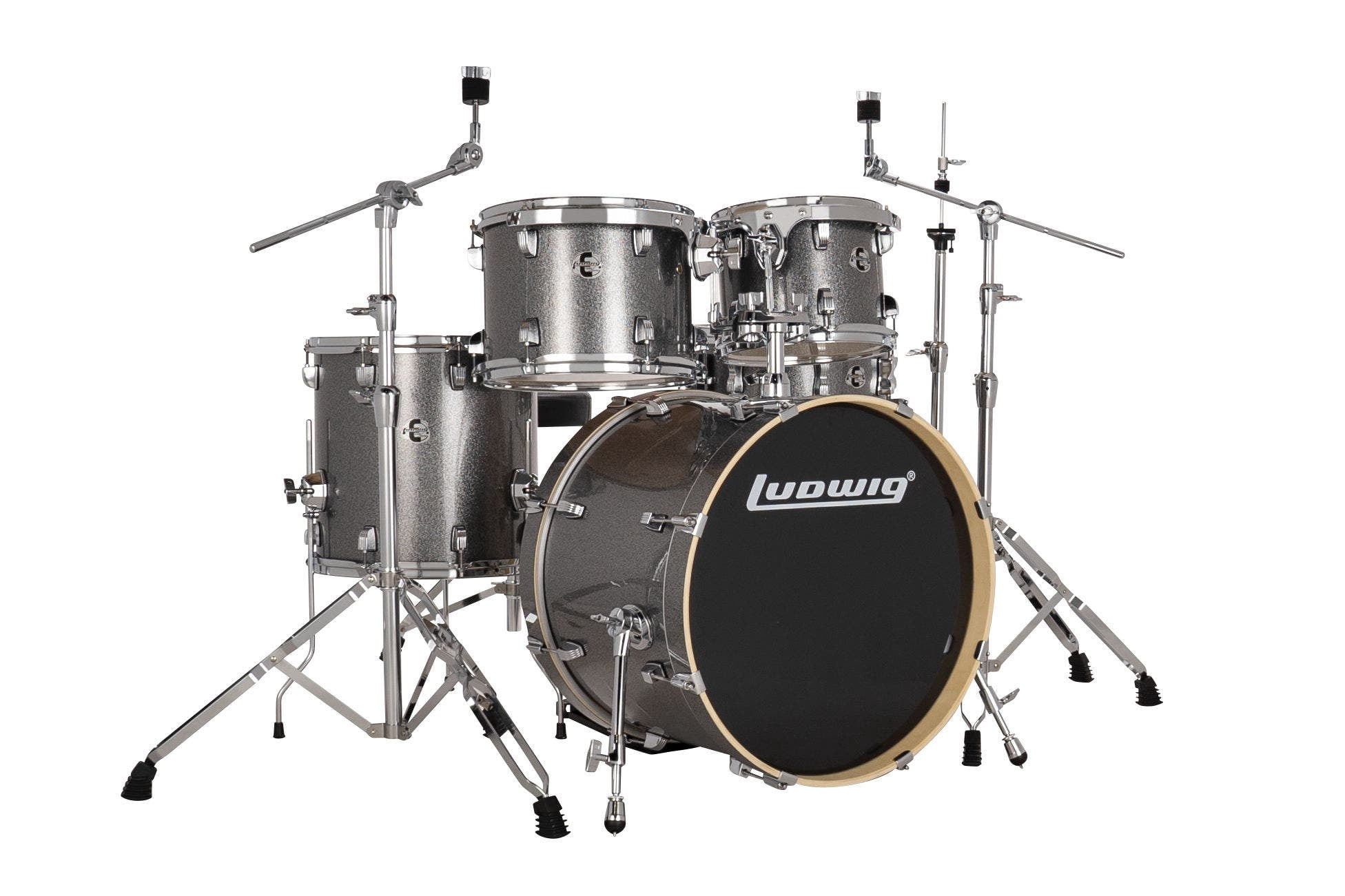 Ludwig Evolution 5-Piece Drum Set w/Hardware, 20" Kick, Platinum Sparkle