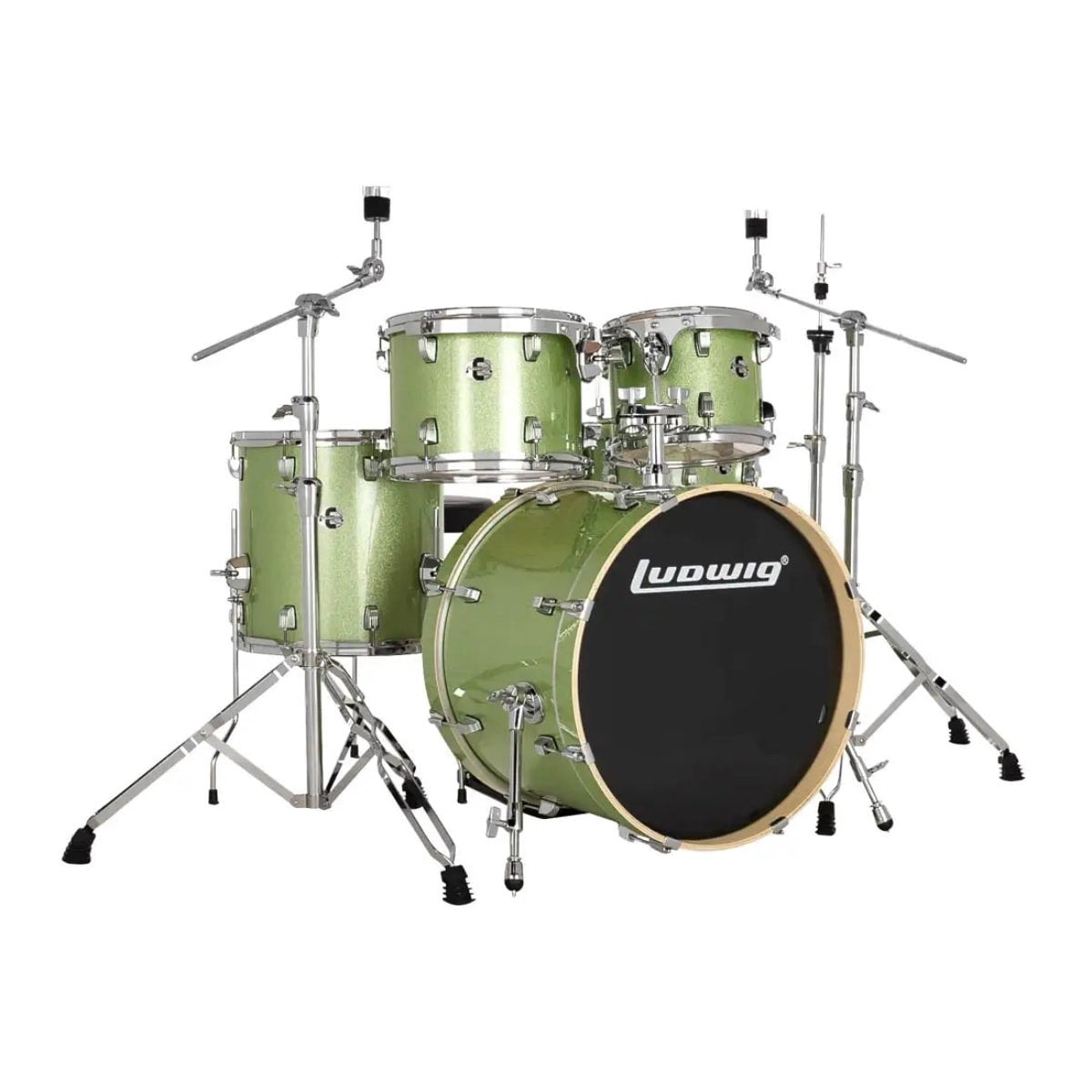 Ludwig Evolution 5-Piece Drum Set w/Hardware, 22" Kick, Mint Sparkle