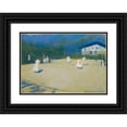 thumbnail image 1 of Ludwig Ferdinand Graf 18x14 Black Ornate Wood Framed Double Matted Museum Art Print Titled - Tennis Court in Gossensass (1908), 1 of 5