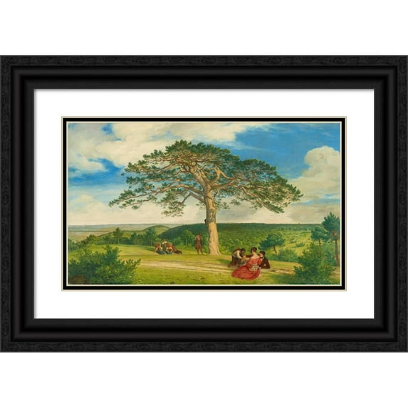 Ludwig Ferdinand Schnorr von Carolsfeld 18x12 Black Ornate Wood Framed Double Matted Museum Art Print Titled - The Wide Fohre Next the Bruhl Near Modling (1838)
