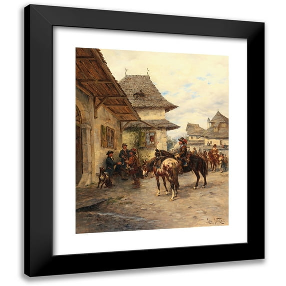 Ludwig Gedlek 15x18 Black Modern Framed Museum Art Print Titled - Rest the Rider