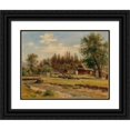thumbnail image 1 of Ludwig Halauska 18x15 Black Ornate Wood Framed Double Matted Museum Art Print Titled - View of the Village of Tutschach Near Aflenz, 1 of 5