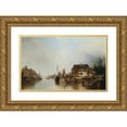 thumbnail image 1 of Ludwig Hermann 14x11 Gold Ornate Wood Frame and Double Matted Museum Art Print Titled - Scheldeurfer (1852), 1 of 4