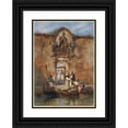 thumbnail image 1 of Ludwig Johann Passini 11x14 Black Ornate Wood Framed Double Matted Museum Art Print Titled: Monks Buying Fish Before the Portal of the Madonna Della Misericordia (1855), 1 of 5