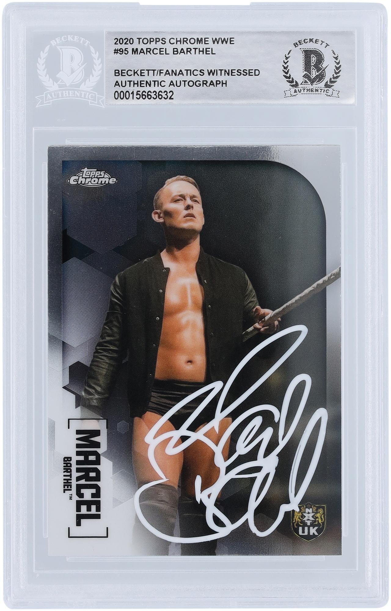 Ludwig Kaiser WWE Autographed 2020 Topps Chrome #95 Beckett Fanatics Witnessed Authenticated Card - Fanatics Authentic Certified