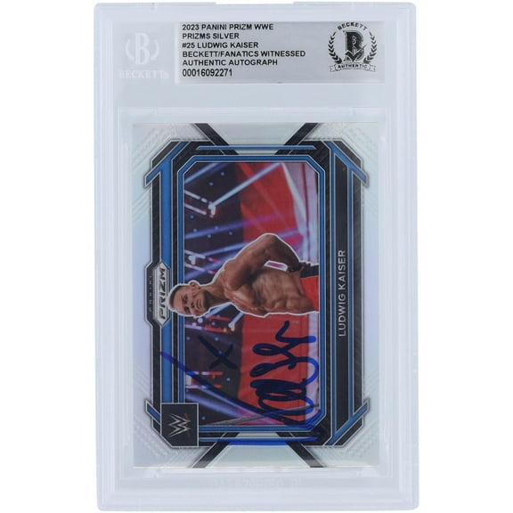 Ludwig Kaiser WWE Autographed 2023 Panini Prizm Silver Prizms #25 Beckett Fanatics Witnessed Authenticated Card - Fanatics Authentic Certified