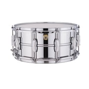 Ludwig LM402 Smooth Chrome Plated Aluminum 6.5" x 14" Snare Drum w/ Imperial Lugs & Supra-Phonic Strainer