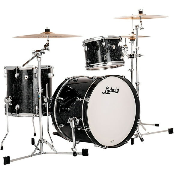 Ludwig NeuSonic 3-Piece Downbeat Shell Pack With 20" Bass Drum Ebony Pearl
