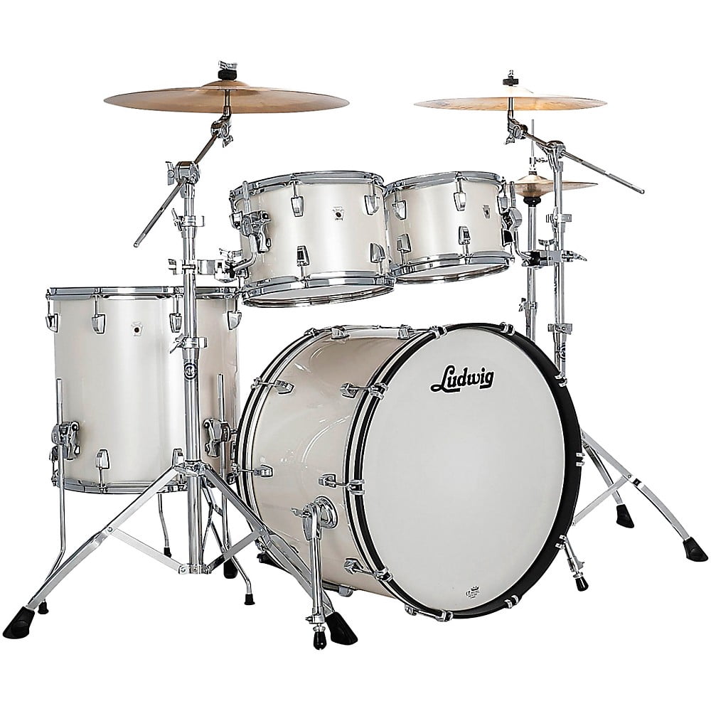 Ludwig NeuSonic 4-Piece Mod 2 Shell Pack With 22" Bass Drum Silver Silk