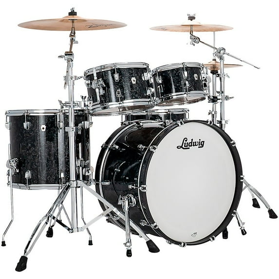 Ludwig NeuSonic 4-Piece Rapid Mod Shell Pack With 22" Bass Drum Ebony Pearl