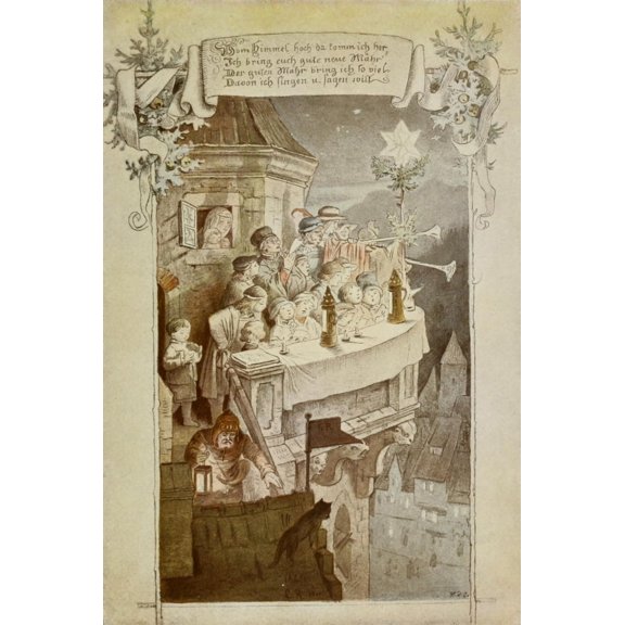Ludwig Richter 1906 Christmas scene Poster Print by Ludwig Richter (24 x 36)