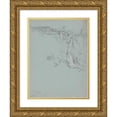 thumbnail image 1 of Ludwig Thiersch 15x18 Gold Ornate Wood Frame and Double Matted Museum Art Print Titled - The Waterfall at Tivoli with the Villa of Maecenas (1851), 1 of 4