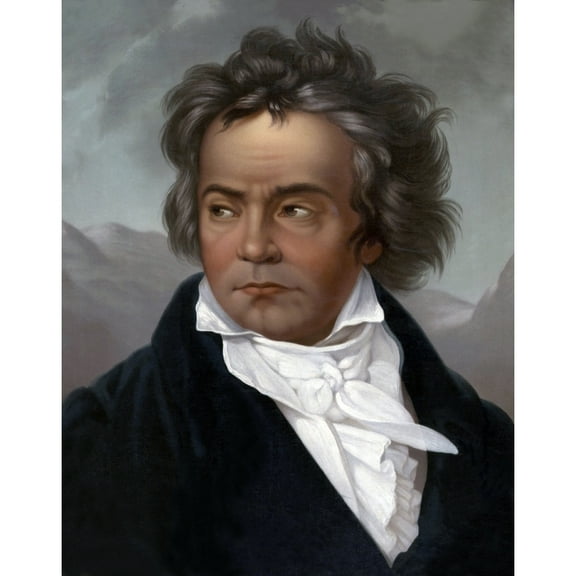 Ludwig Van Beethoven (1770-1827). 1819 Portrait By Ferdinand Schimon (1797-1852). History (18 x 24)