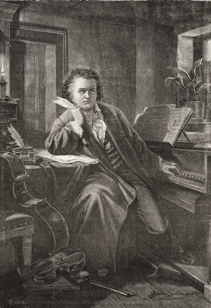 Ludwig Van Beethoven 1770 - 1827 German Composer And Pianist From Nuestro Siglo Published 1883 Canvas Art - Ken Welsh Design Pics (11 x 17)