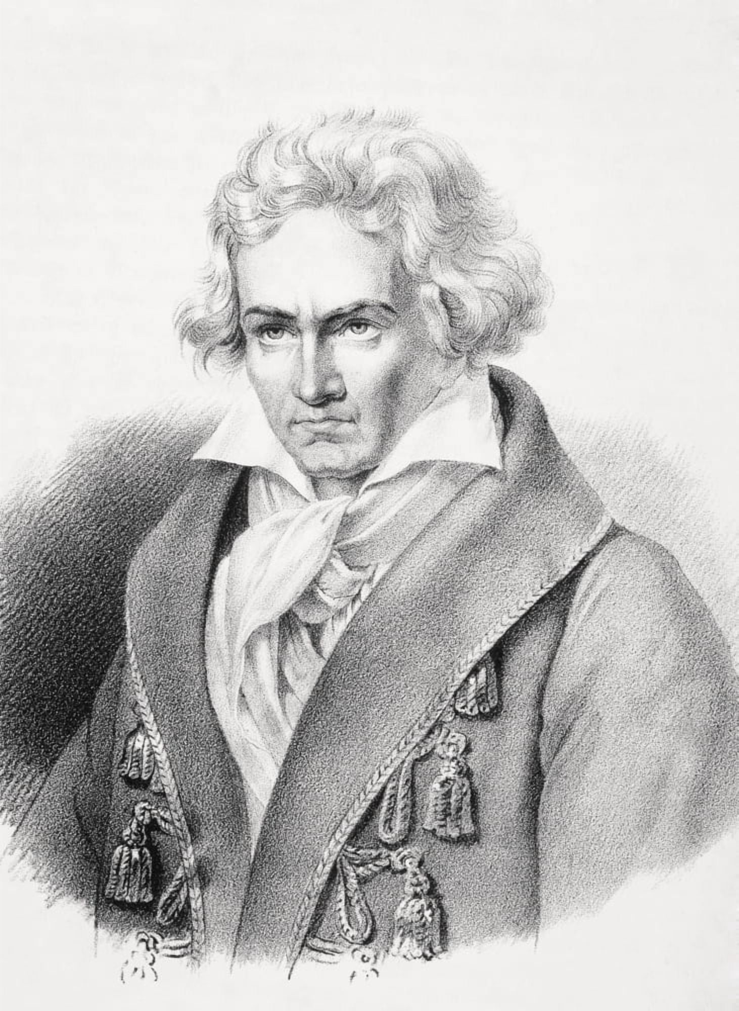 Ludwig Van Beethoven 1770 - 1827 German Composer From Figaro Journal For Literatur Kunst Og Musik Published In Copenhagen 1841 Canvas Art - Ken Welsh Design Pics (12 x 17)