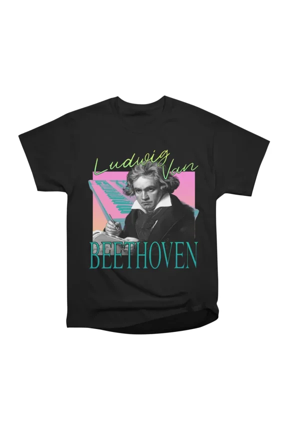 Ludwig Van Beethoven Retro 80s Synth Wave Band Tee T-Shirt Tee Gift For Him Merch For Her