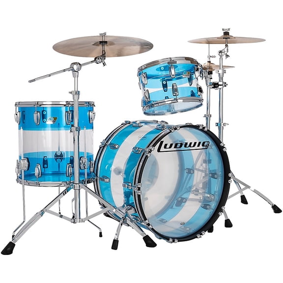 Ludwig Vistalite 50th Anniversary 3-Piece FAB Shell Pack Blue/Clear/Blue