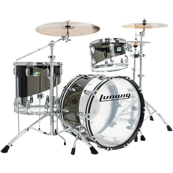 Ludwig Vistalite 50th Anniversary Fab 3-Piece Shell Pack With 22" Bass Drum Smoke/Clear